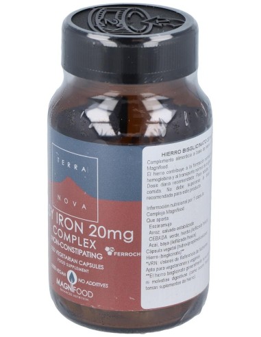 Hierro Bisglicinato 20Mg. 100Vcap. de Terranova