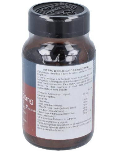 Hierro Bisglicinato 20Mg. 100Vcap. de Terranova