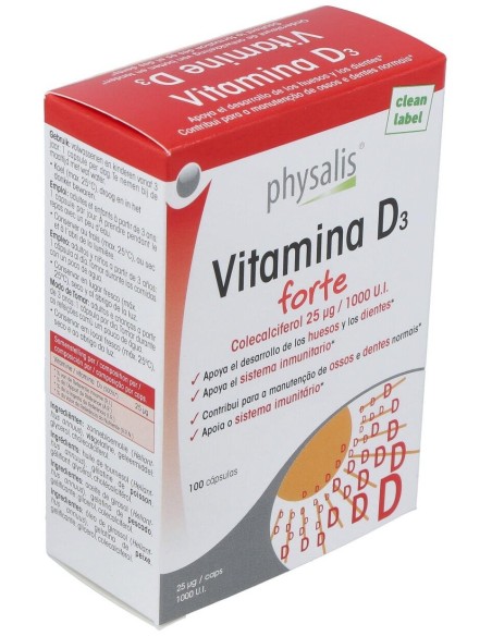 Vitamina D3 Forte 100Cap. de Physalis