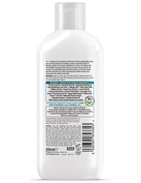 Skin Clear Tonico Purificante 5 En 1 200Ml. de Dr. Organic
