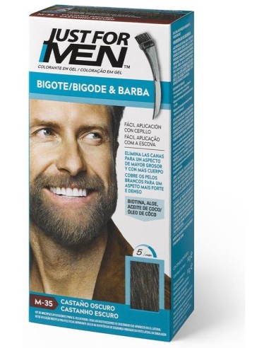 Just For Men Bigote Barba Castaño Oscuro M35 de Just For Men