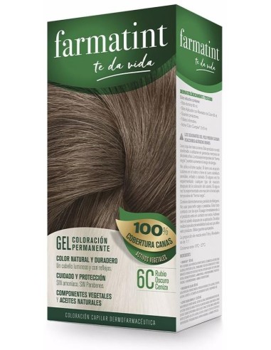 Farmatint Gel 6C Rubio Oscuro Ceniza 135 Mililitros Farmatint