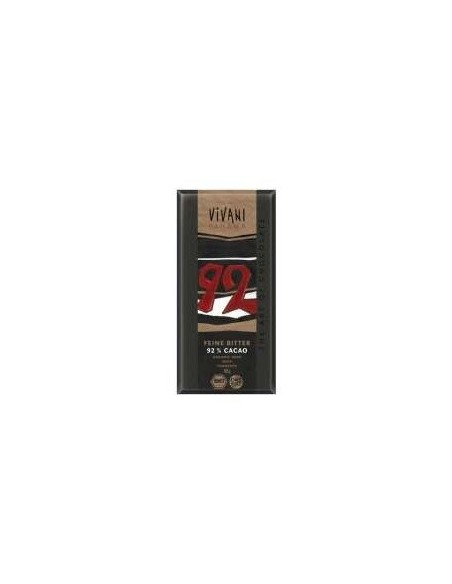 Chocolate Negro 92%  Panama Azucar Coco 80G Vegan de Vivani