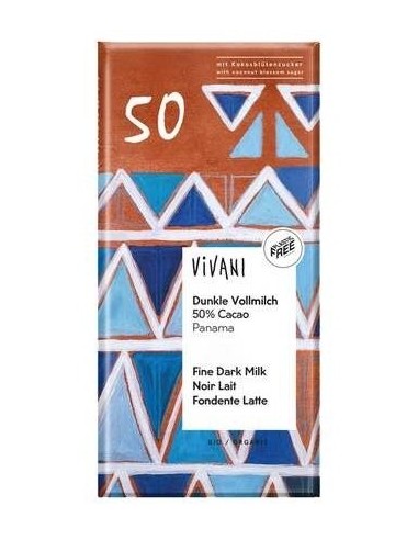 Chocolate Negro Con Leche 50% Panama 80Gr Bio de Vivani