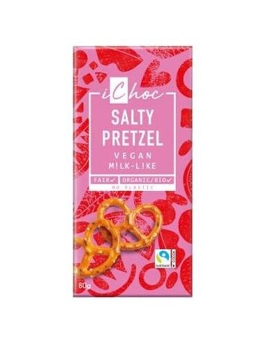 Salty Pretzel Trozos De Pretzel Chocolate 80G Bio de Ichoc