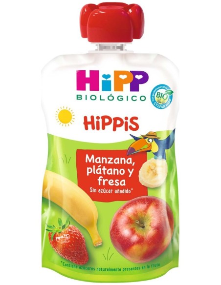Pouches De Manzana Platano Y Fresa Bebibles 100Gr de Hipp