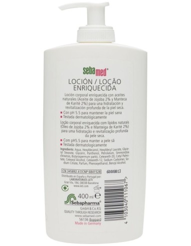 Locion Hidratante Regeneradora Piel Seca 400Ml. de Sebamed