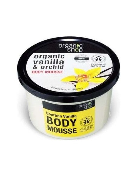 Mousse Corporal Hidratante Vainilla-Orquidea 250Ml de Organic Shop