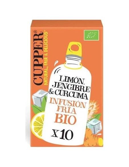 Limon-Jengibre-Curcuma Infusion Fria 10Bolsita Bio de Cupper