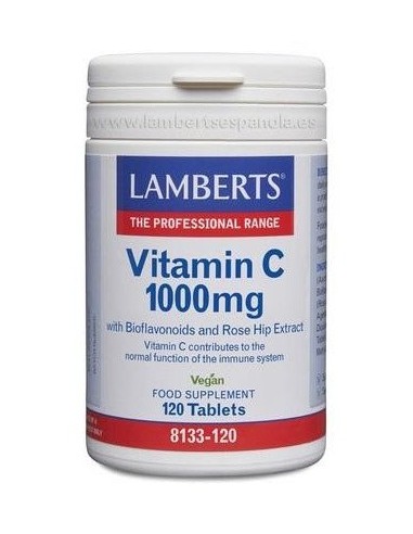 Vitamina C 1000 mg +  Bioflavonoides y Escaramujo          120 Tabs. de Lamberts