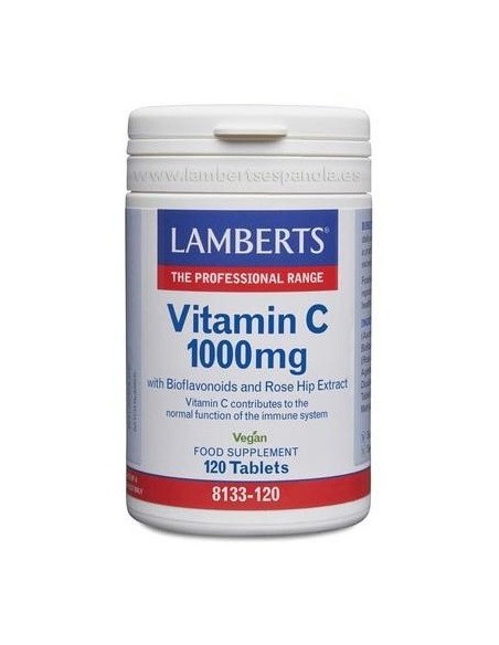 Vitamina C 1000 mg +  Bioflavonoides y Escaramujo          120 Tabs. de Lamberts
