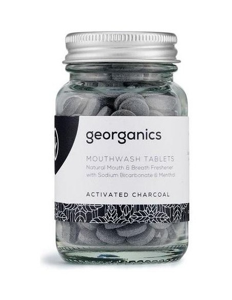 Enjuage Bucal Carbon Activado 180Pastillas. de Georganics