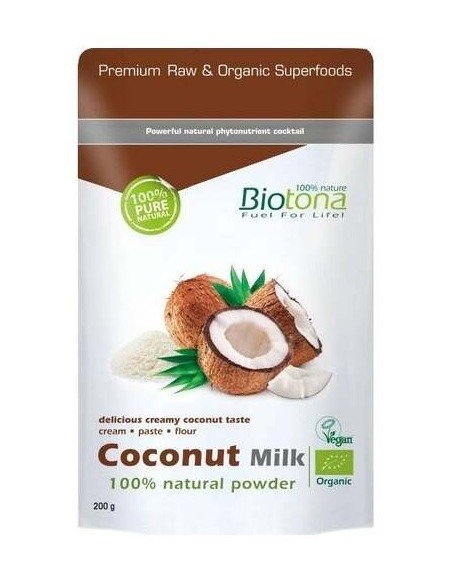 Coconut Milk Powder Leche De Coco Natual 200Gr Bio de Biotona