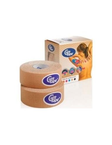 Cure Tape Natural Vendaje Neuromu(2,5Cm X 5M) 2Ud. de Cure Tape