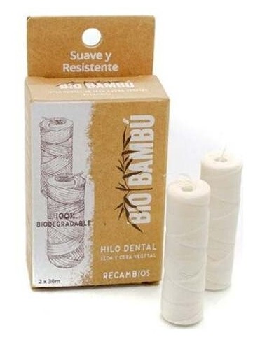 Recambio Hilo Dental Seda Natural 2Udsx30M. de Biobambu