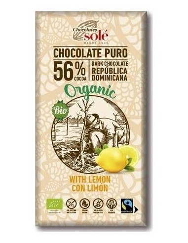 Chocolate Negro 56% Con Limon 100Gr. Eco Sg Vegan de Chocolates Sole
