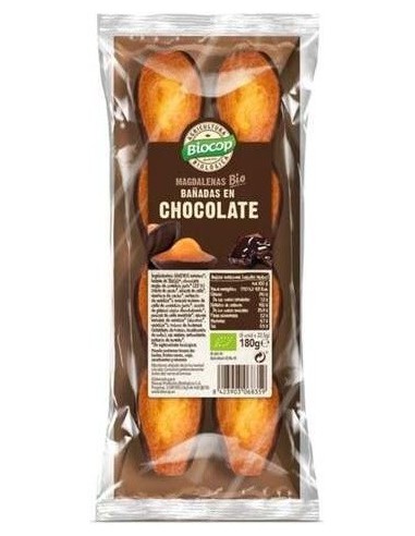 Madalenas Bañadas Choco Negro 180Gr. Bio de Biocop