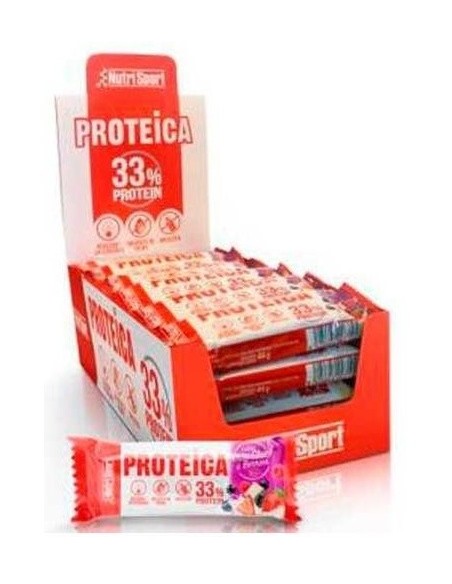 Barrita Proteica White Choco-Red Berries 24Uds. de Nutrisport