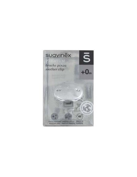 Broche Sujeta Chupe Pinza Redon Prem C/Cadena +0M de Suavinex