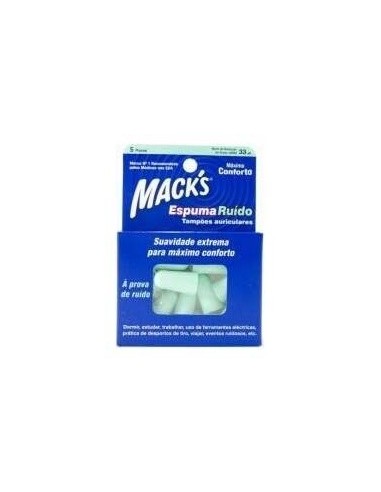 Tapon Oido Macks Espuma Ruido 10 Unidades de Mack´S