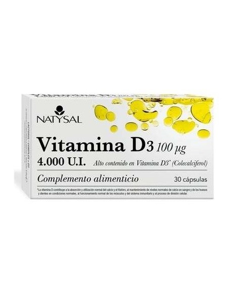 Vitamina D3 4000Ui 30Cap. de Natysal