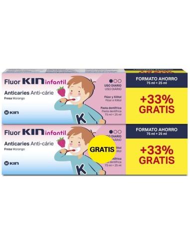 Fluor Kin Infantil Pasta 75Ml+25Ml 2X1 de Kin