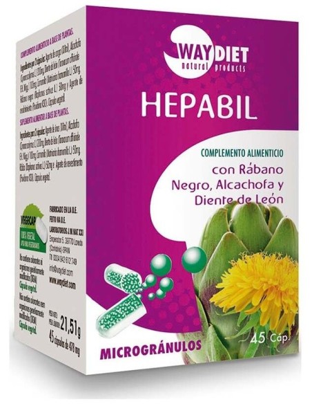 Phytocomplex Hepabil 45Caps. de Waydiet Natural Products