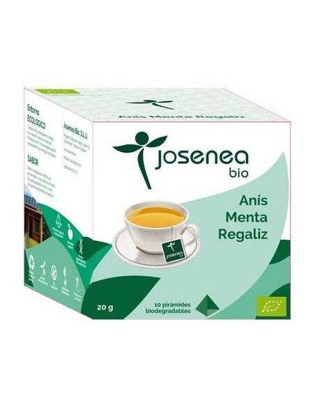 Anis-Menta-Regaliz 10Piramides Ensobradas Bio de Josenea