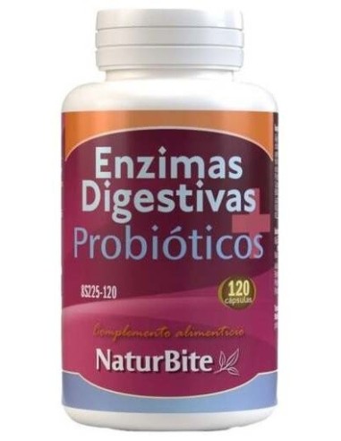 Enzimas Digestivas + Probióticos, 120 caps. de NaturBite