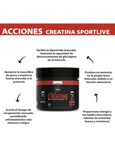 Creatina Monohidrato 80Mesh 300G Sport Live Drasanvi