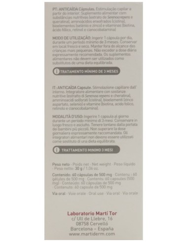 Martiderm Hair System Anticaida 60 Caps de Martiderm