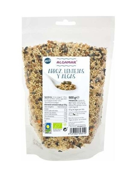 Arroz, Lentejas y Algas 500 G Eco de Algamar