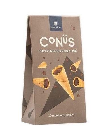 Conus Chocolate Negro Y Praline 10Udsx70Gr. Bio de Rodellas