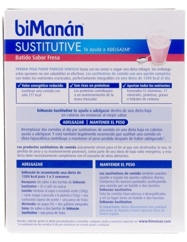 Batido Sustitutivo Fresa 6Sbrs. de Bimanan