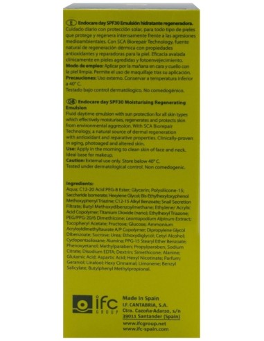 Endocare Day Spf30 Emulsion Dia 40 Mililitros Endocare