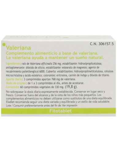 Fitotablet Valeriana 60Comp. de Eladiet