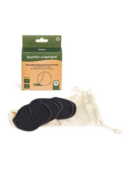 Discos Desmaquillantes Bambu Algodon Negro 6Uds. de Bamboovement