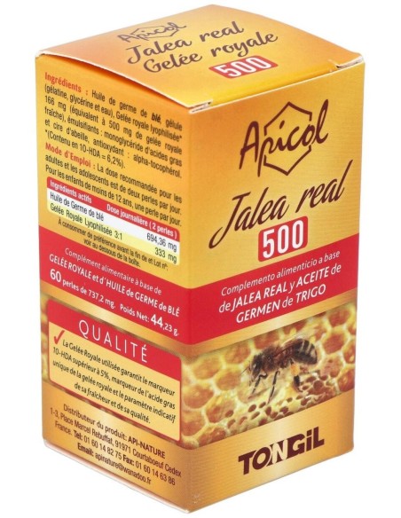Pack 3X2 Apicol Jalea Real 500Gr. 60 Perlas de Tongil..