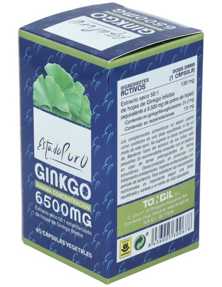 Ginkgo 6500Mg Tongil 3X2 Pack - 40 Cápsulas Puras