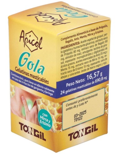 Pack 4X3 Apicol (Aligel) Gola Plus 24Perlas de Tongil