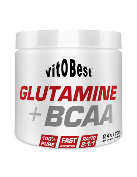 Glutamina + Bcaa Complex 200 Gr Sabor Cola de Vit.O.Best