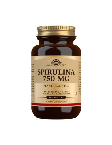 Espirulina 750 mg (Plancton) 80 capsulas vegetales de Solgar