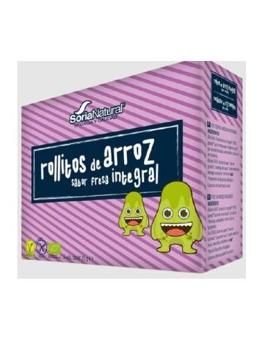 Rollitos Arroz Integral Sabor Fresa 4X3Uds. de Soria Natural