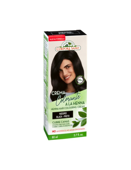 Crema Colorante Henna Negro 80Ml. de Corpore Sano