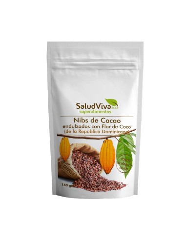 Nibs De Cacao Con Zumo Flor De Coco 150 Grs de Salud Viva