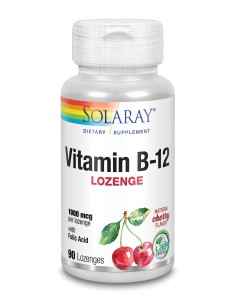 Vit.B12+Acido Fólico 1000 Mcg - 90 Comprimidos Sublinguales de Solaray