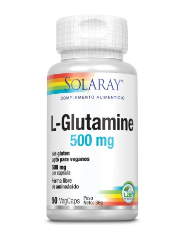 L Glutamine 500 Mg 50 Caps de Solaray