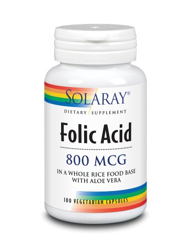 Acido Folico 800 Mg 100 Vcaps de Solaray