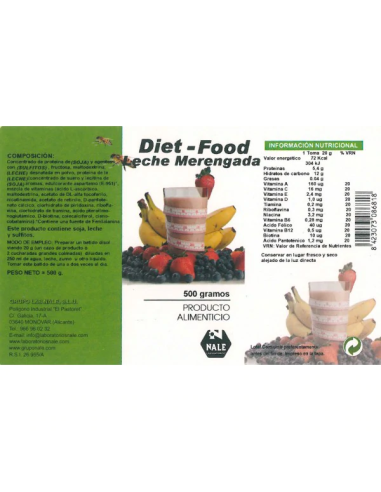 Diet Food Leche Merengada 500 Gr de Nale