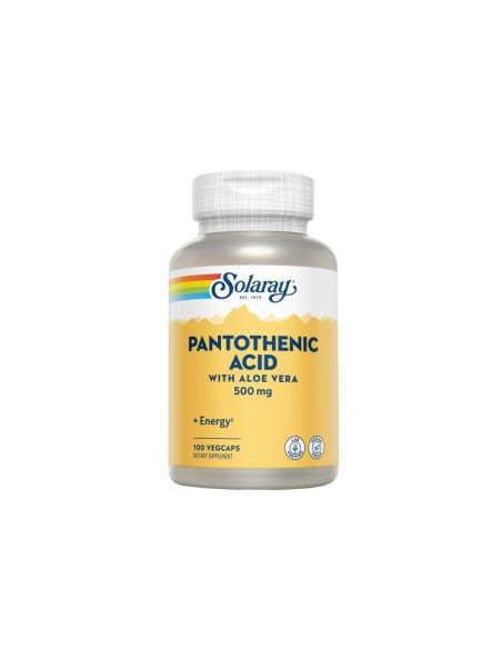 Pantothenic Acid 500 Mg - 100 Vegcaps de Solaray